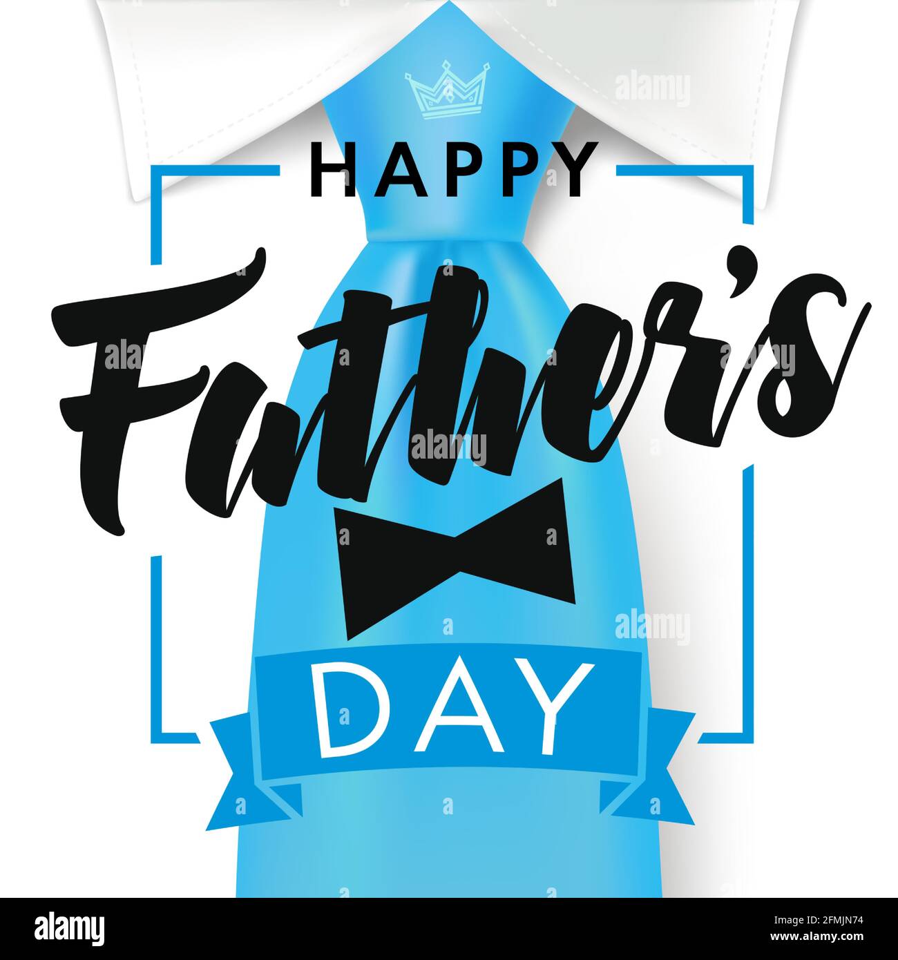 Feliz día del padre tarjeta postal de color blanco, negro y azul