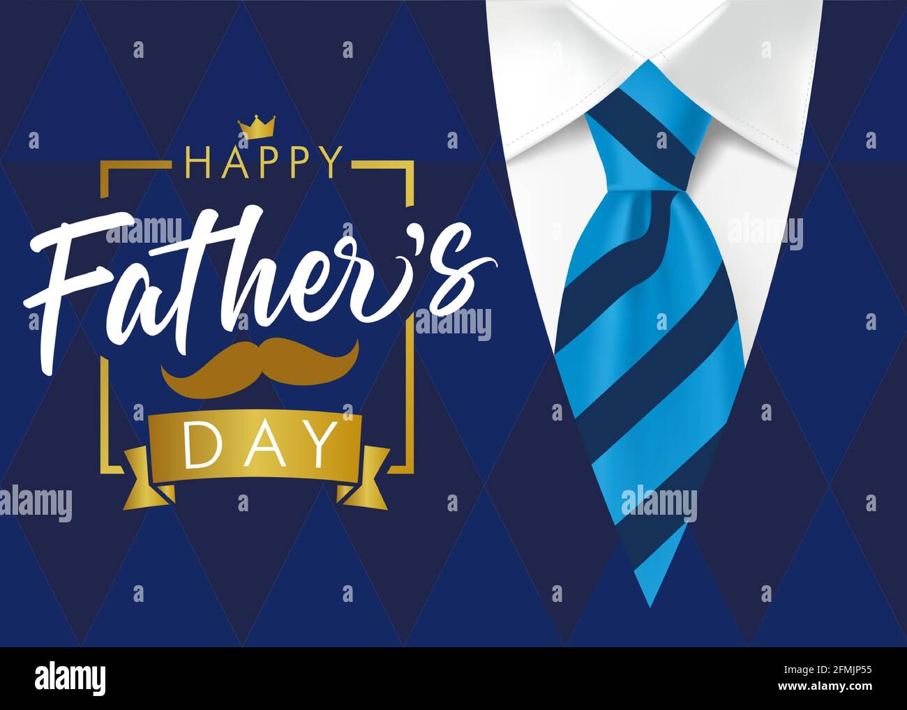 Feliz día del padre postal de color negro y azul. Felices Congratas