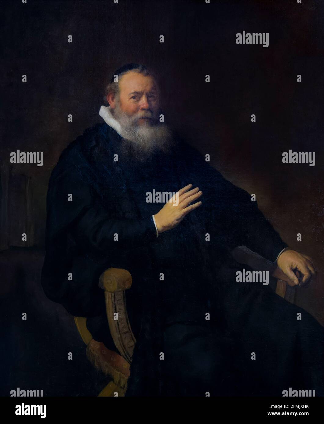 Retrato de Eleazar Swalmius, Ministro de Amsterdam, de Rembrandt, de 1637, el Museo Casa de Rembrandt, Rembrandthuis, Amsterdam, Países Bajos. Foto de stock