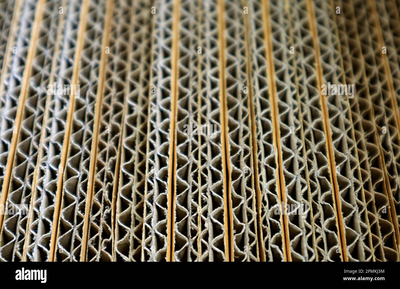 Textura de Pila de Cajas de Papel Corrugado Marrón Desplegadas Foto de stock