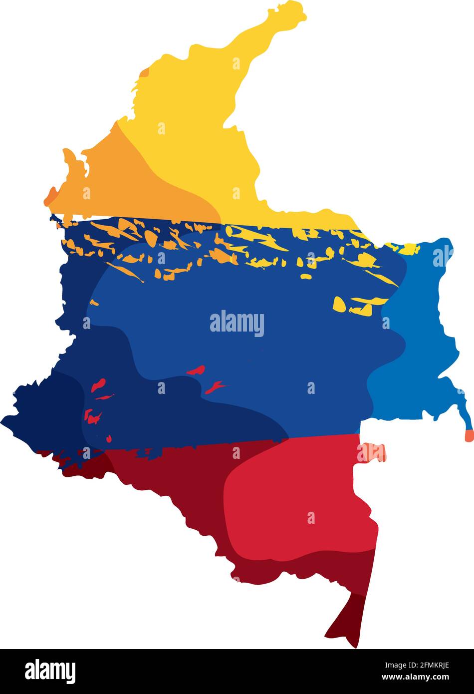 mapa con bandera colombiana Imagen Vector de stock Alamy