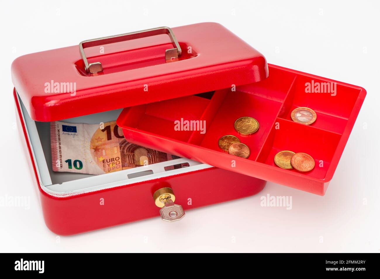 Geldkassette mit wenig Bargeld Foto de stock