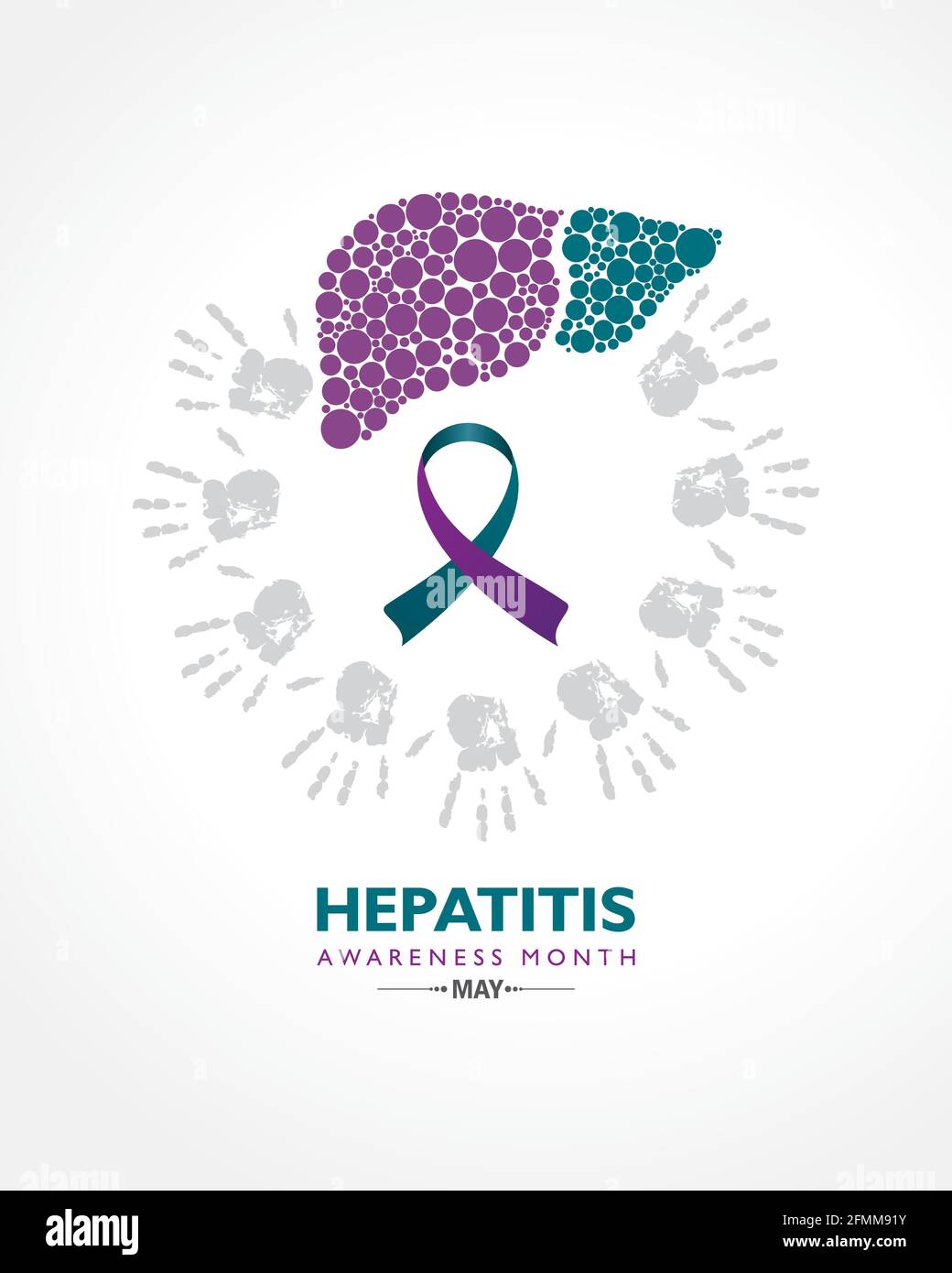 Ilustración vectorial del mes de la conciencia de la hepatitis observado en  mayo. El hígado es un órgano vital que procesa nutrientes, filtra la sangre  y combate yo Imagen Vector de stock -