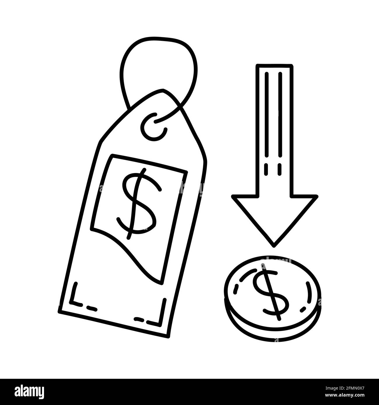 Actividad económica Finanzas Conjunto de iconos dibujados a mano Vector. Ilustración del Vector