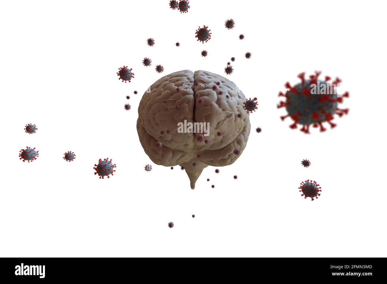 Efecto del coronavirus en la salud mental. Problemas psicológicos después de estar enfermo con COVID-19. Depresión desde el distanciamiento social, aislado Mantente solo en casa Foto de stock