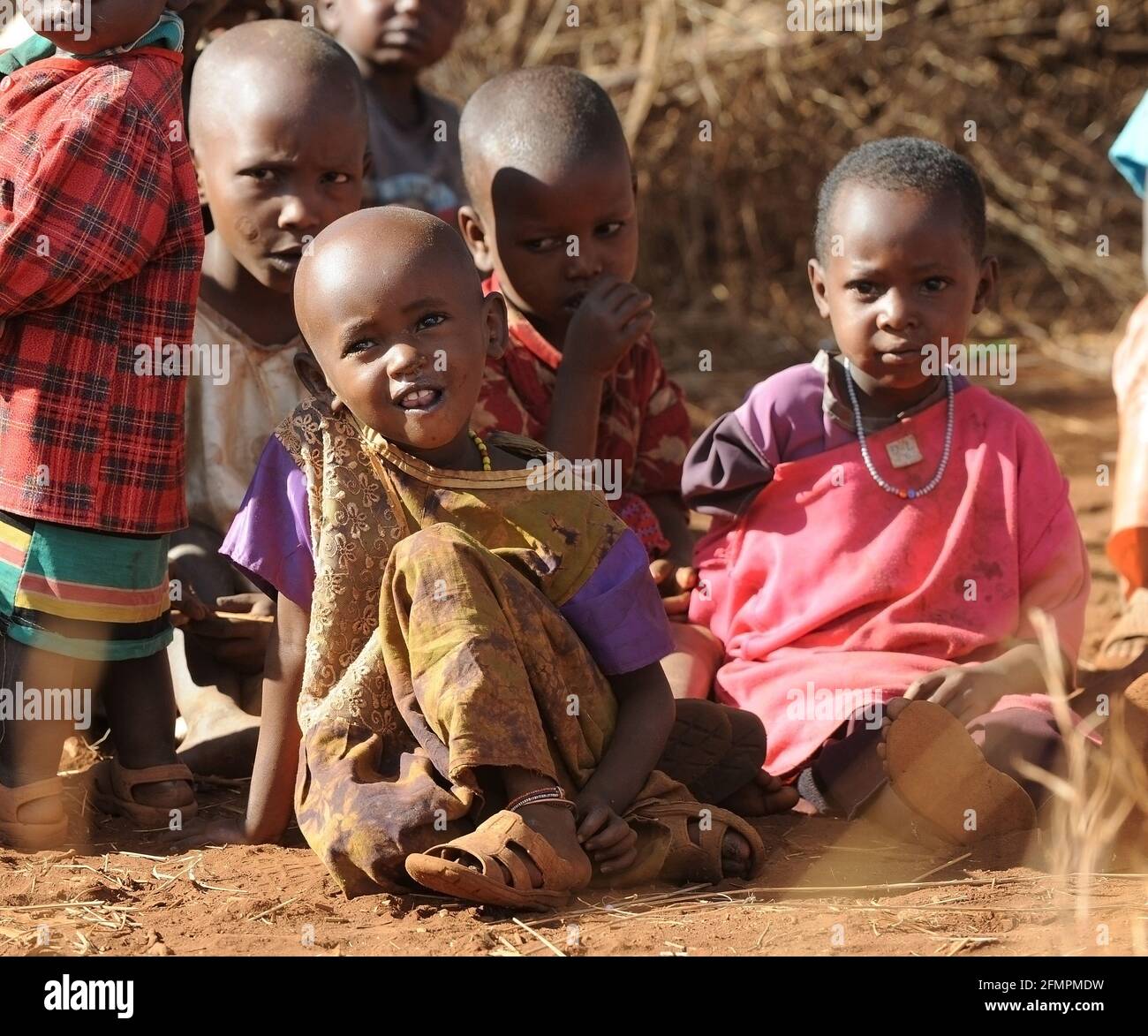 Kenia África Niños masai Foto de stock