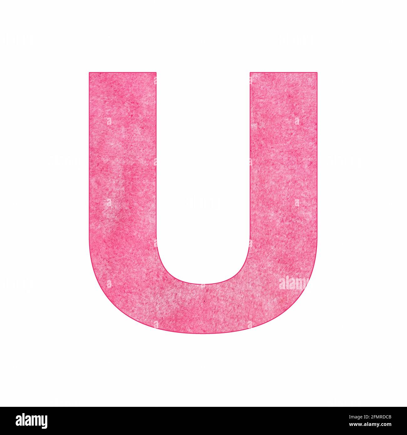 Letra U mayúscula - Textura de felpa rosa Fotografía de stock - Alamy