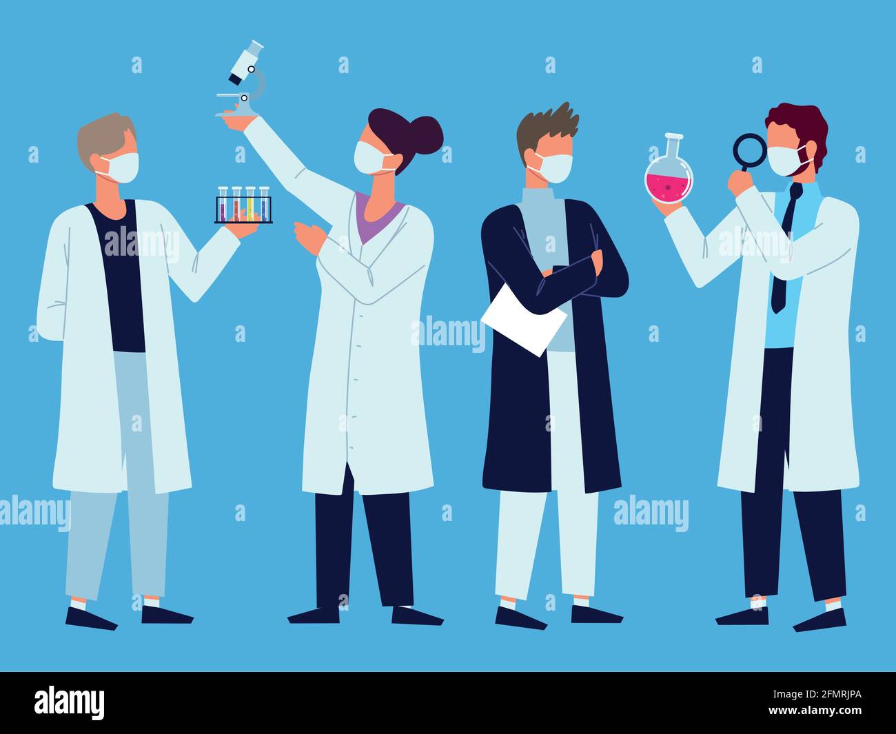 laboratorio del personal médico Ilustración del Vector