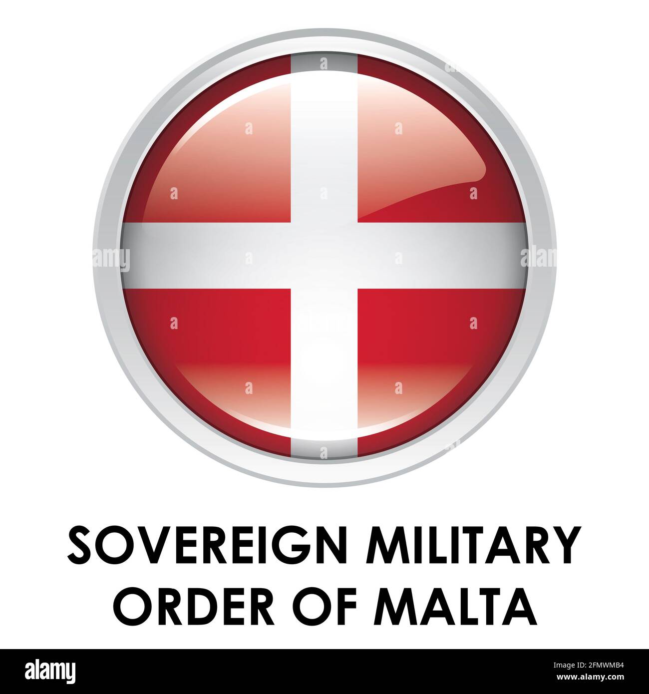 Bandera redonda de la Soberana Orden Militar de Malta Foto de stock