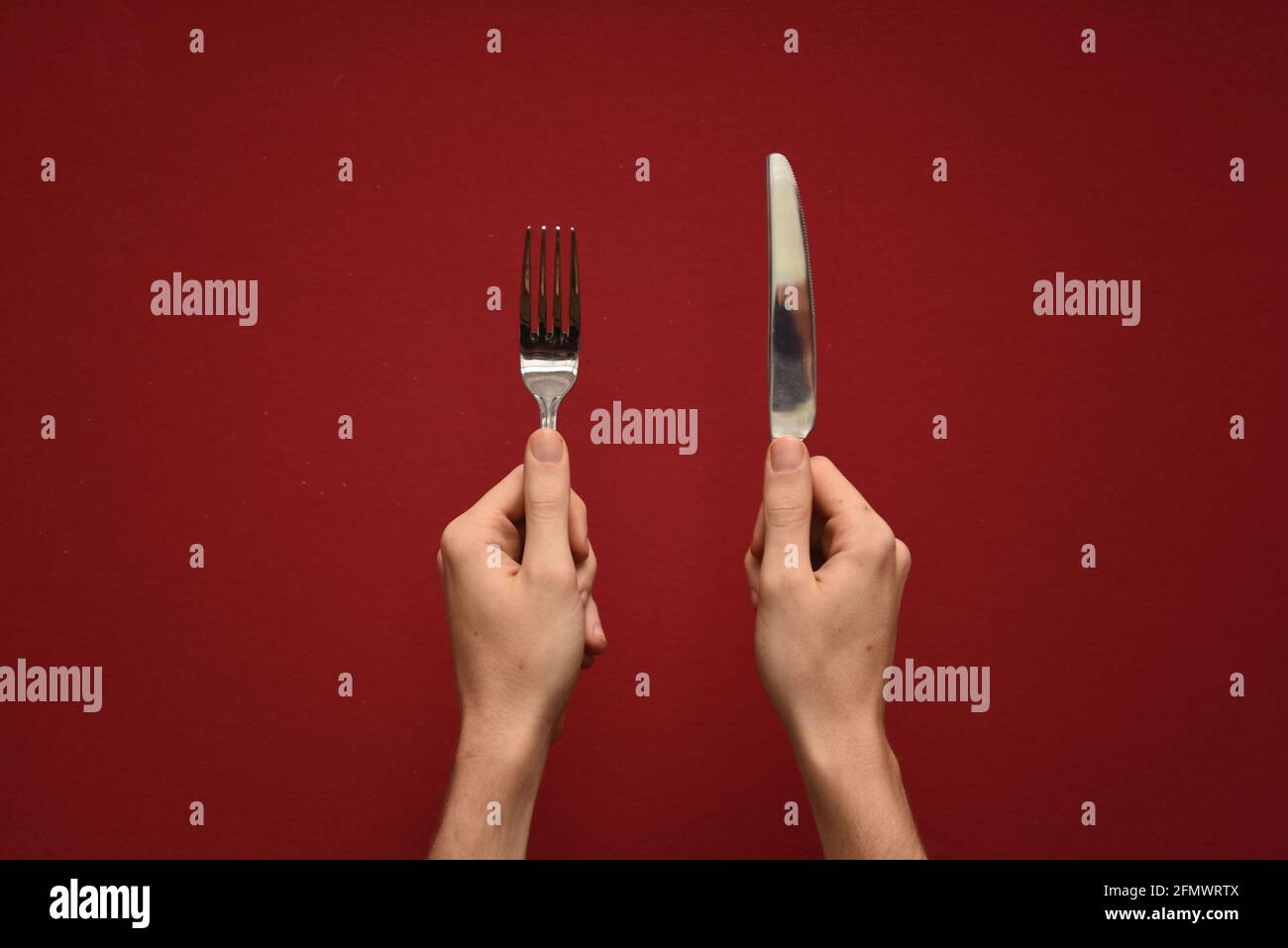 Cuchillo y tenedor Foto de stock
