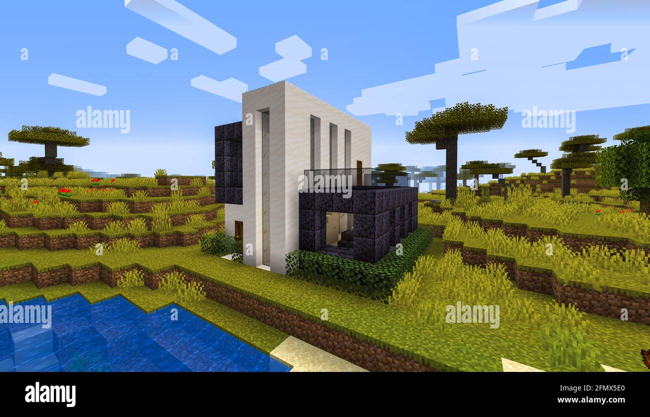 casa inspirada en el videojuego minecraft Modelo 3D in Edifícios