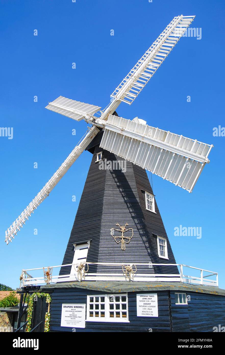 19th siglo Drapers (Viejo) Smock Windmill, Margate, Kent, Inglaterra, Reino Unido Foto de stock