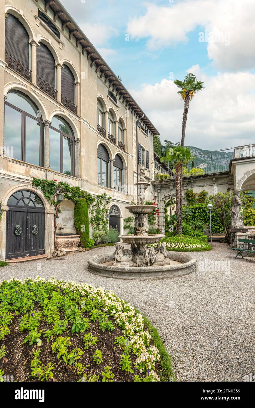 Jardín Botánico De Villa Monastero, Varenna, Lombardía, Italia Foto de stock