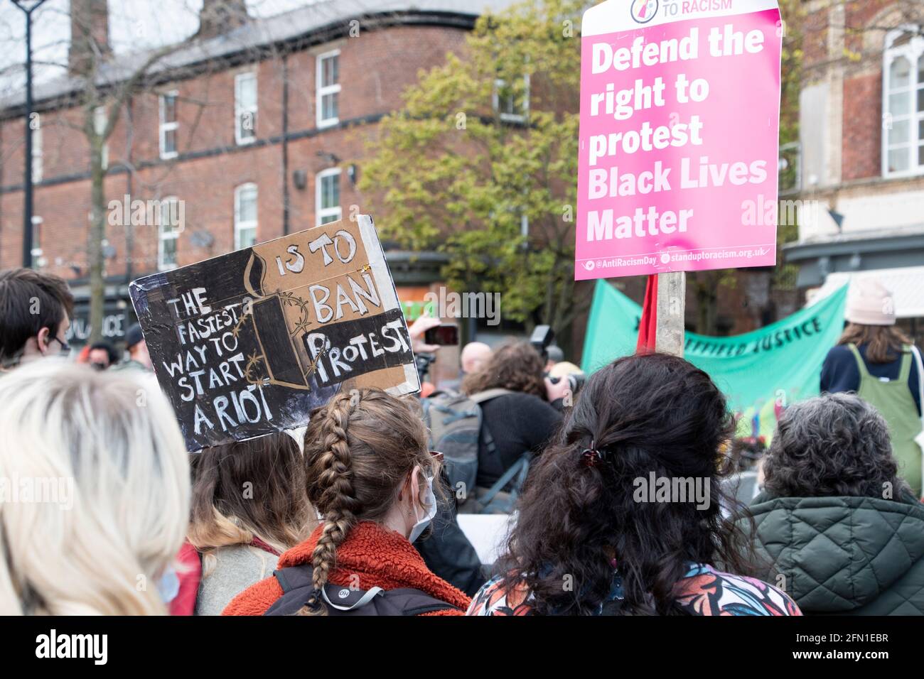 Sheffield, Reino Unido: 1st de mayo de 2021 : Día Internacional de los Trabajadores y Matar el proyecto de ley Protesta contra la criminalización de la protesta en la Policía, el Crimen, Sentenci Foto de stock