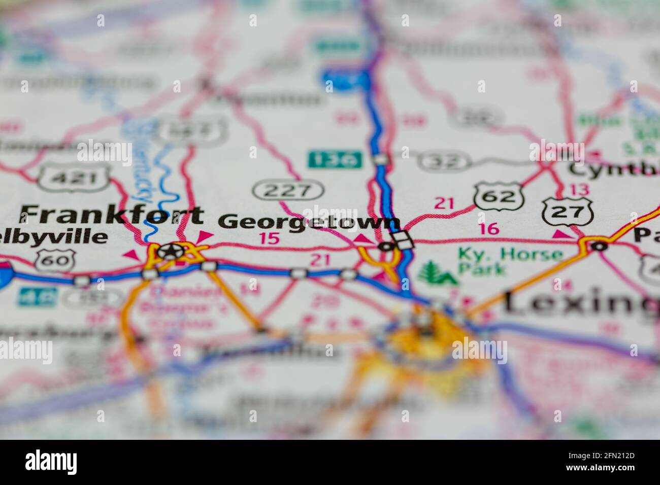 Kentucky USA se muestra en un mapa geográfico o en una