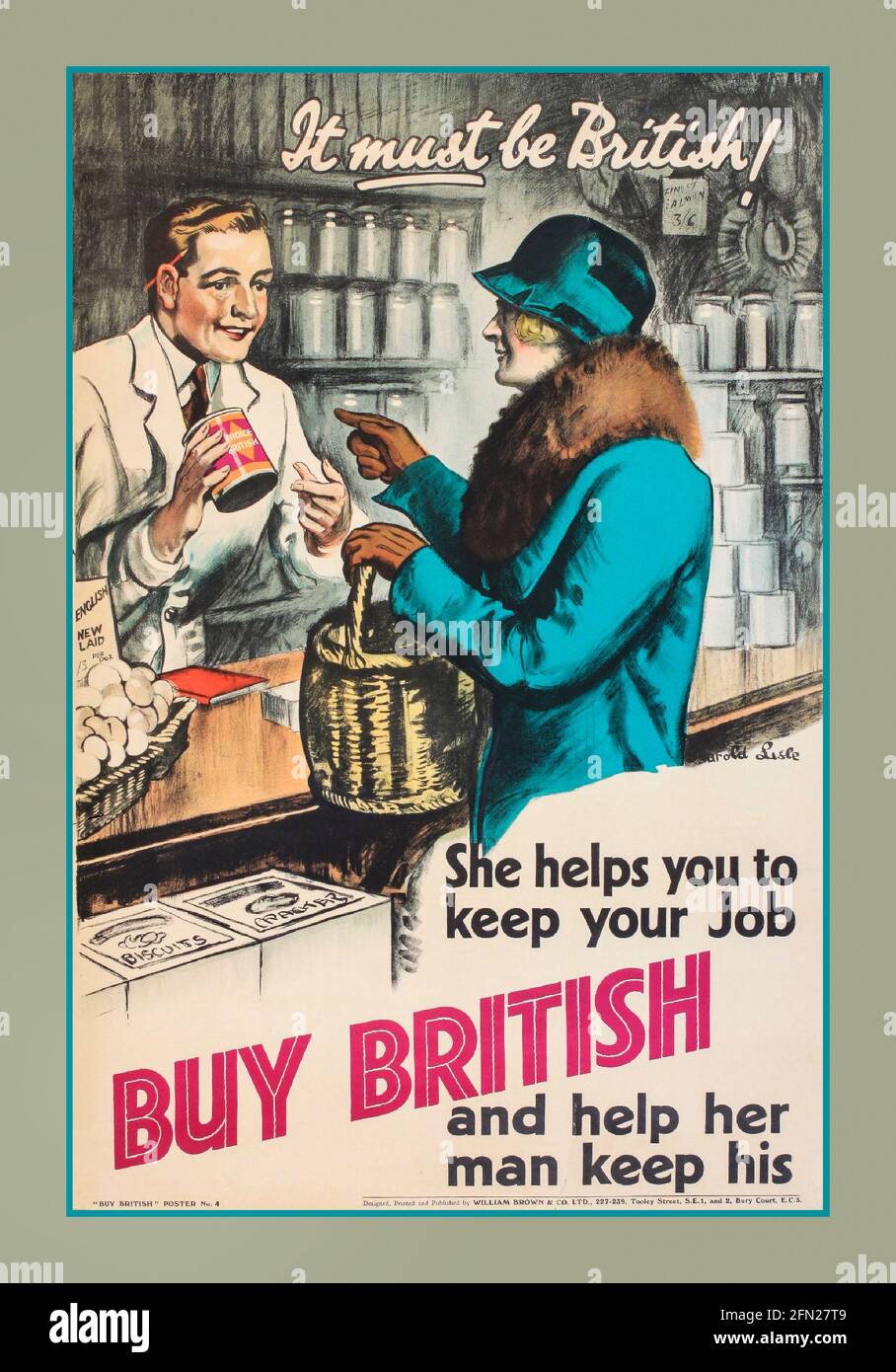 Vintage BUY BRITISH Cartel de la campaña de los años 30 que Edward VIII
