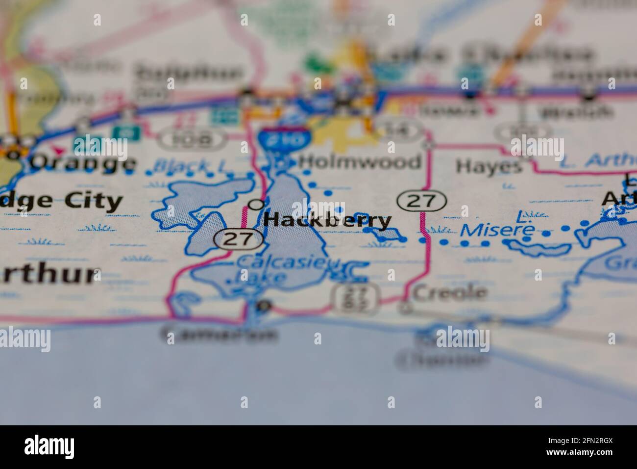 Hackberry Louisiana USA se muestra en un mapa geográfico o en una