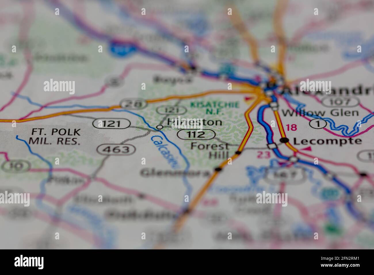 Hineston Louisiana USA se muestra en un mapa geográfico o en una