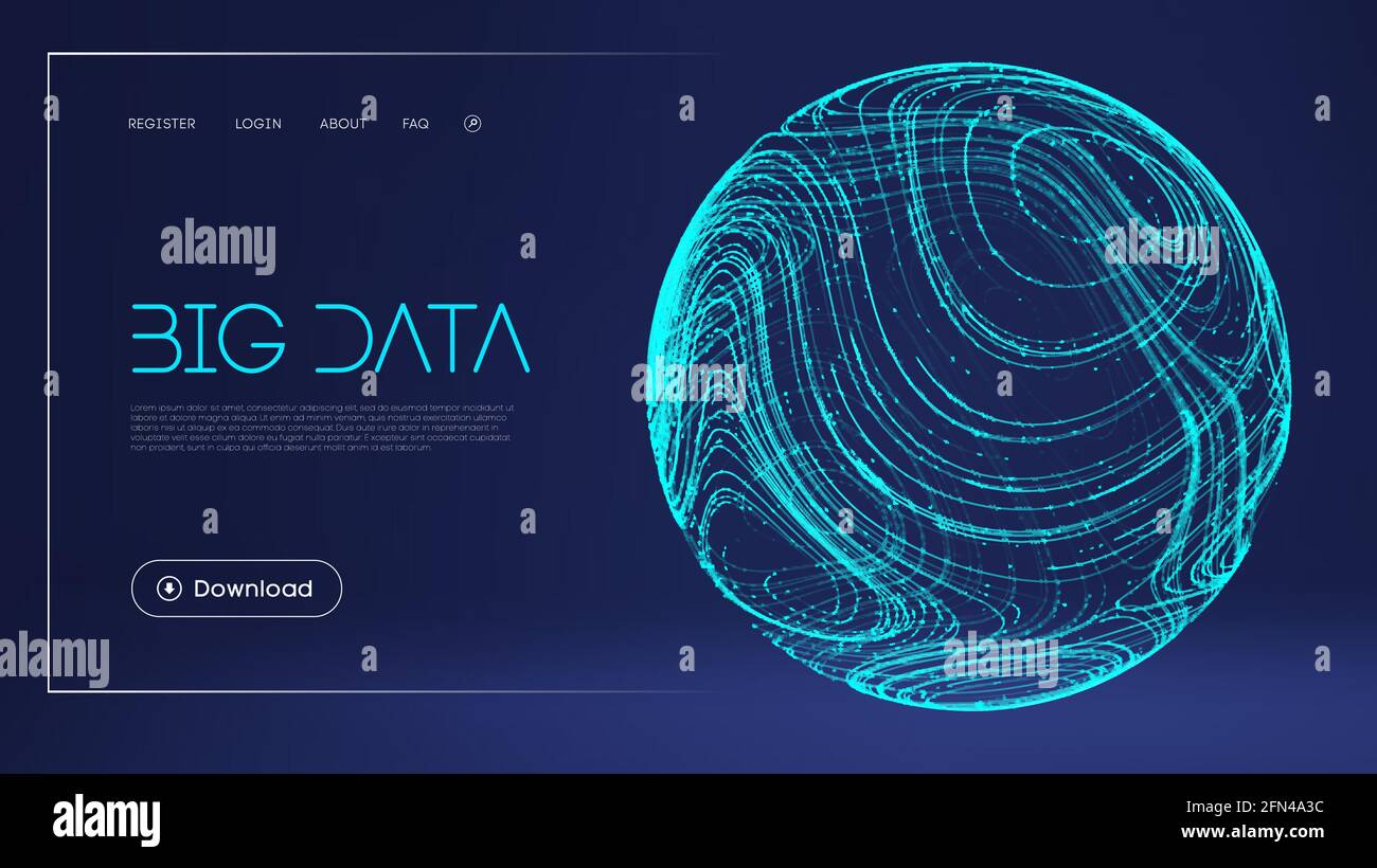 Ilustración digital de protección de datos. Campo de energía de esfera abstracta. Tecnología barrera fondo azul. Vector seguro de datos de flujo de onda. Escudo de esfera azul Ilustración del Vector