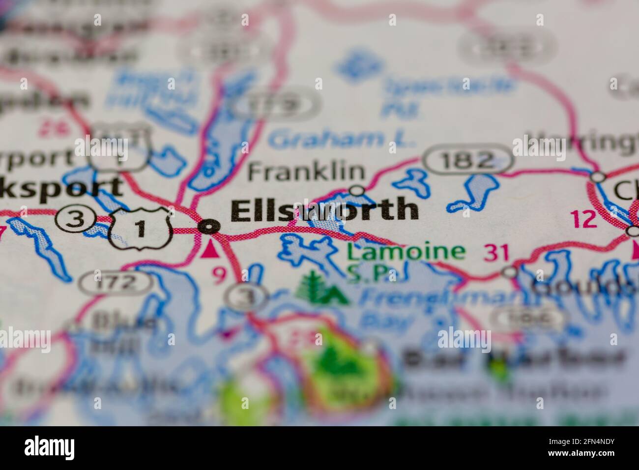 Mapa de ellsworth maine fotografías e imágenes de alta resolución Alamy