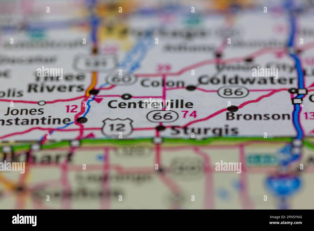 Centreville Michigan Usa Se Muestra En Un Mapa Geografico O En Una Carretera Mapa 2fn5yng 