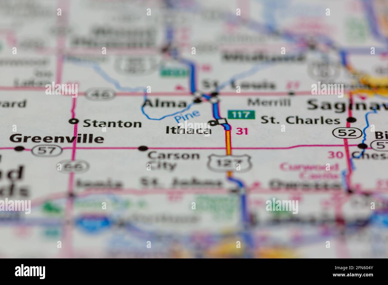 Mapa de ithaca michigan fotografías e imágenes de alta resolución Alamy