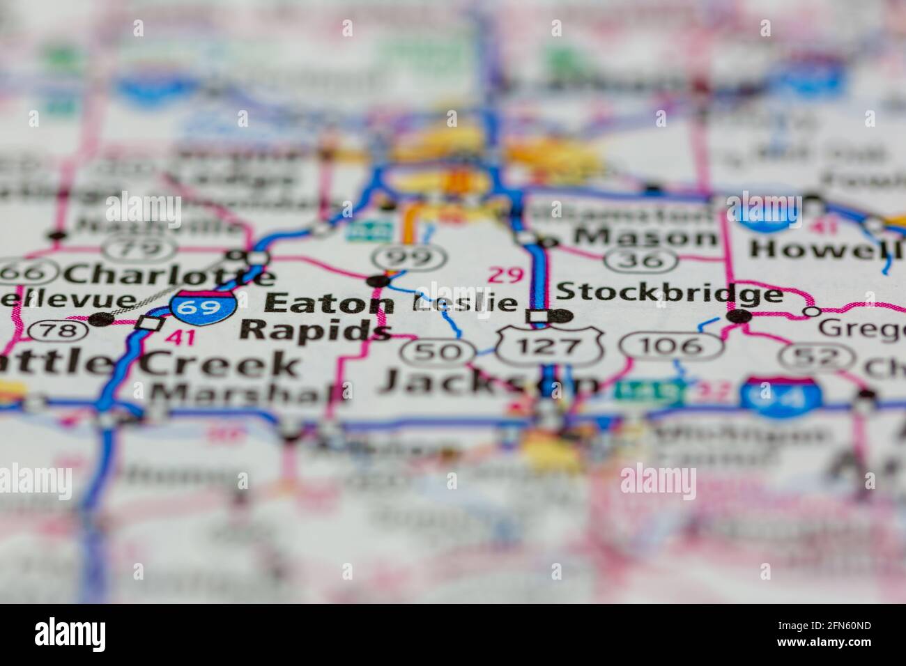Mapa de leslie michigan fotografías e imágenes de alta resolución Alamy