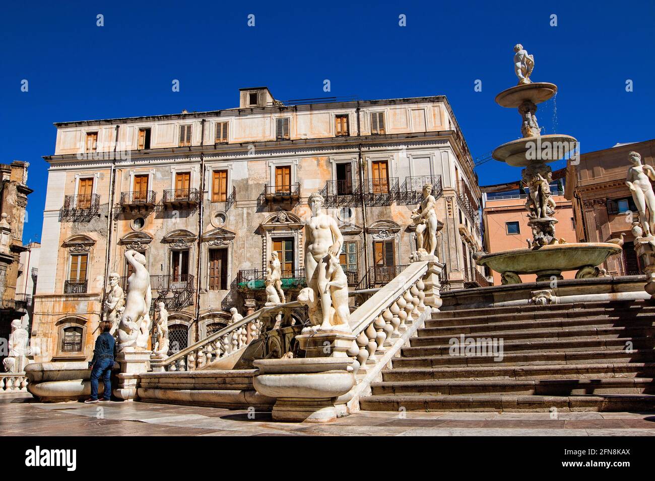 Fontana Pretoria de Palermo, Sicilia Foto de stock
