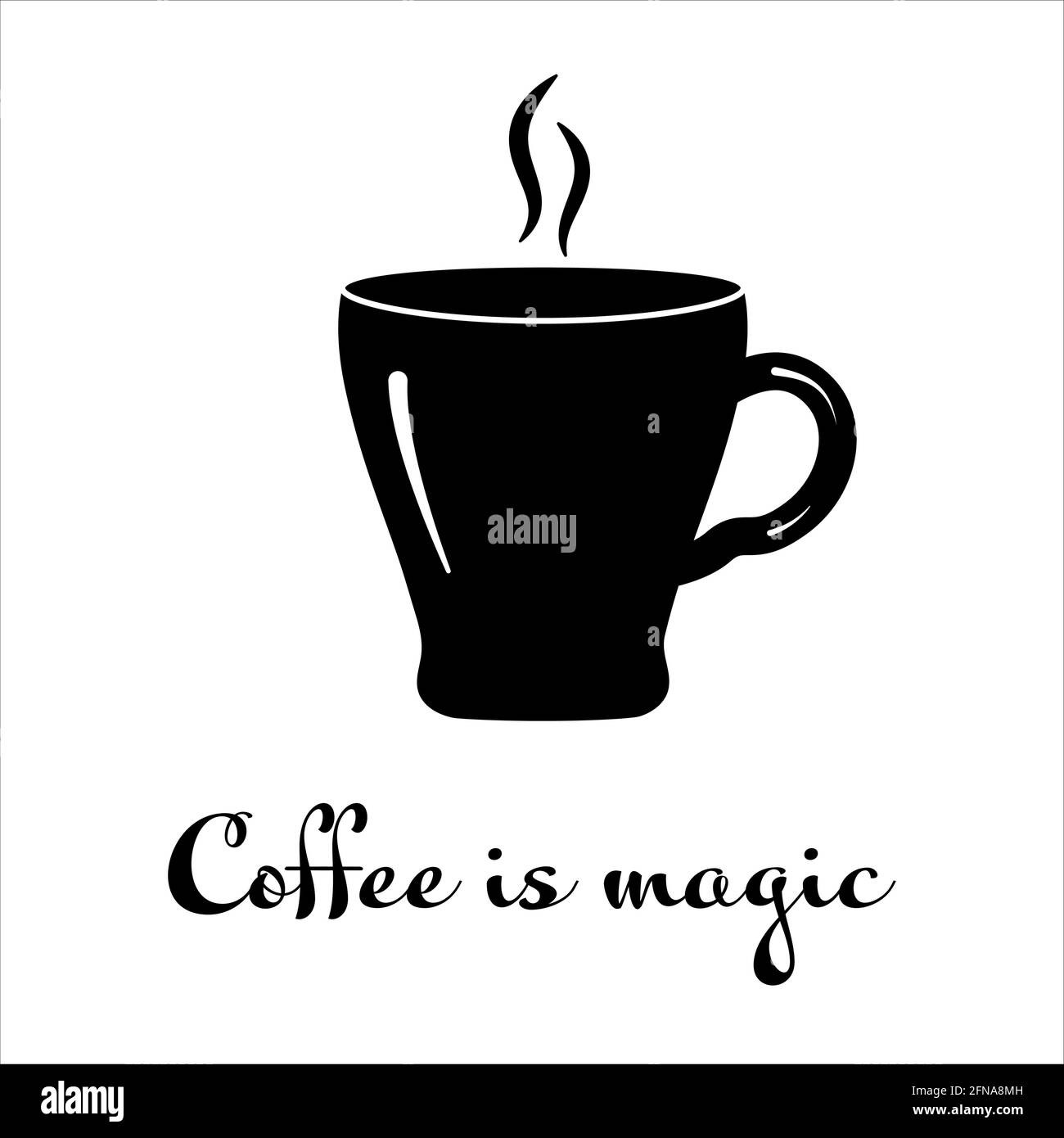 Taza de café en blanco Vector Ilustración taza, café, café, taza, caliente,  negro, aroma, vapor, humo, aislado, dibujos animados