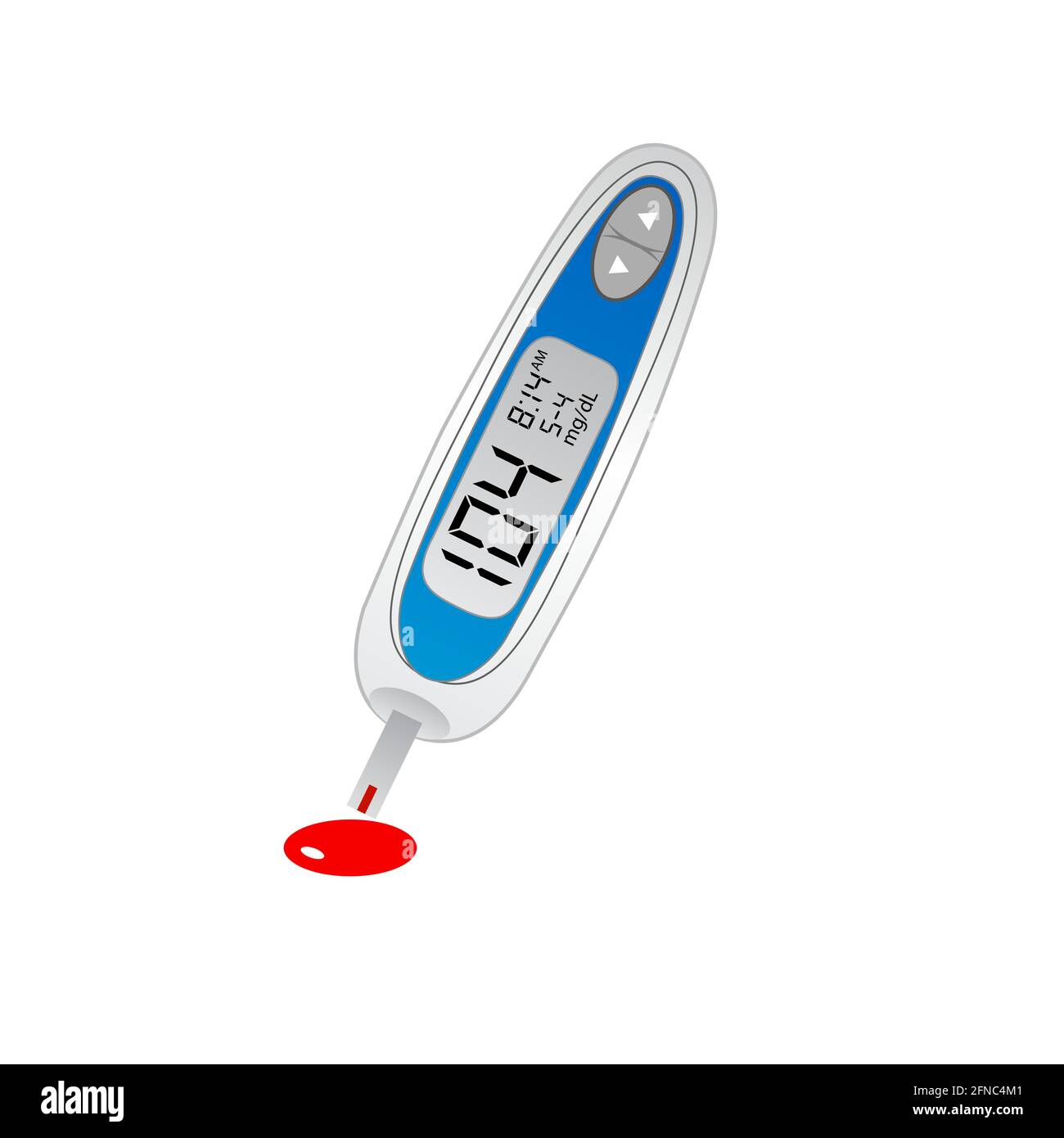 Máquina de control de la diabetes con pantalla digital, dispositivo para  medir el azúcar en la sangre, icono plano glucómetro aislado. Ilustración  vectorial del dispositivo médico para Imagen Vector de stock -