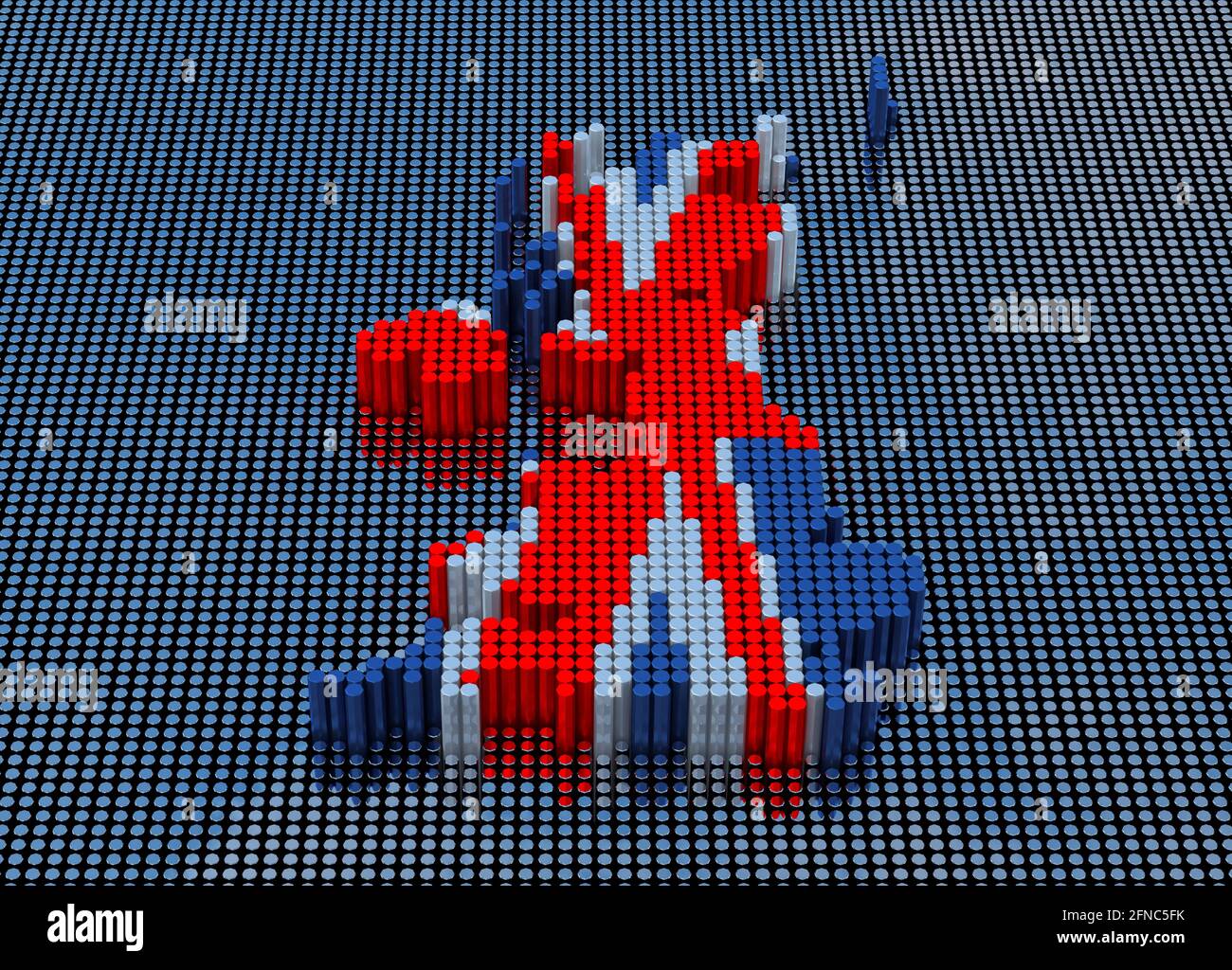 esférico casual Acerca de la configuración Pixel Art Style England Mapa con los colores de la bandera de Inglaterra.  3D Representación Fotografía de stock - Alamy