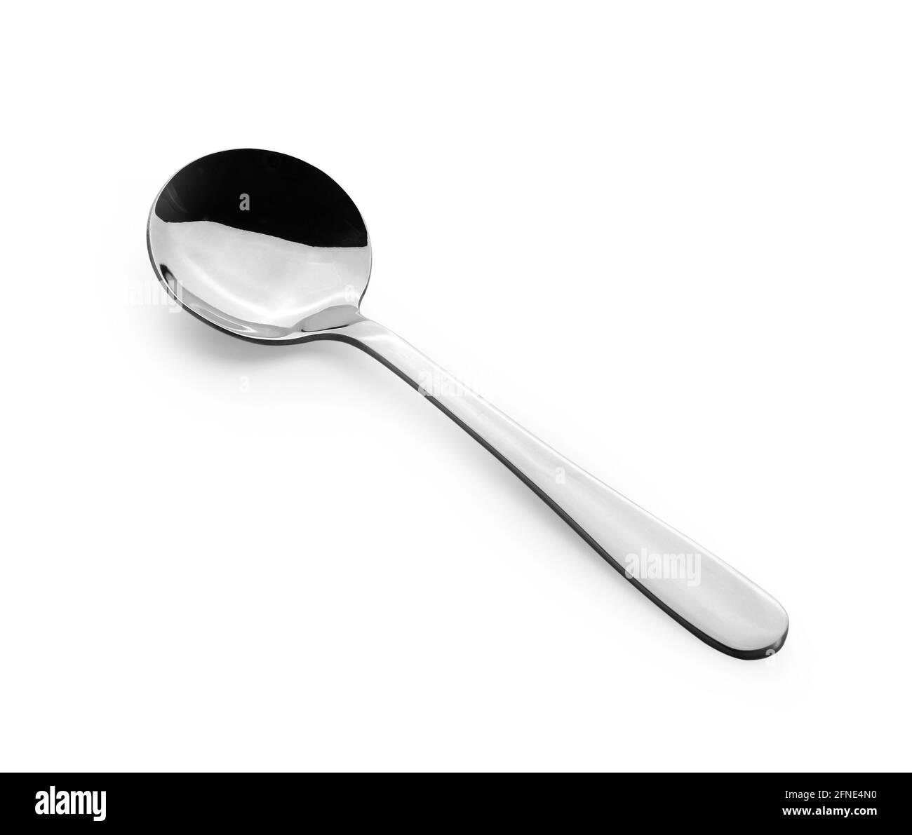 Silver Spoon aislado sobre fondo blanco. Foto de stock