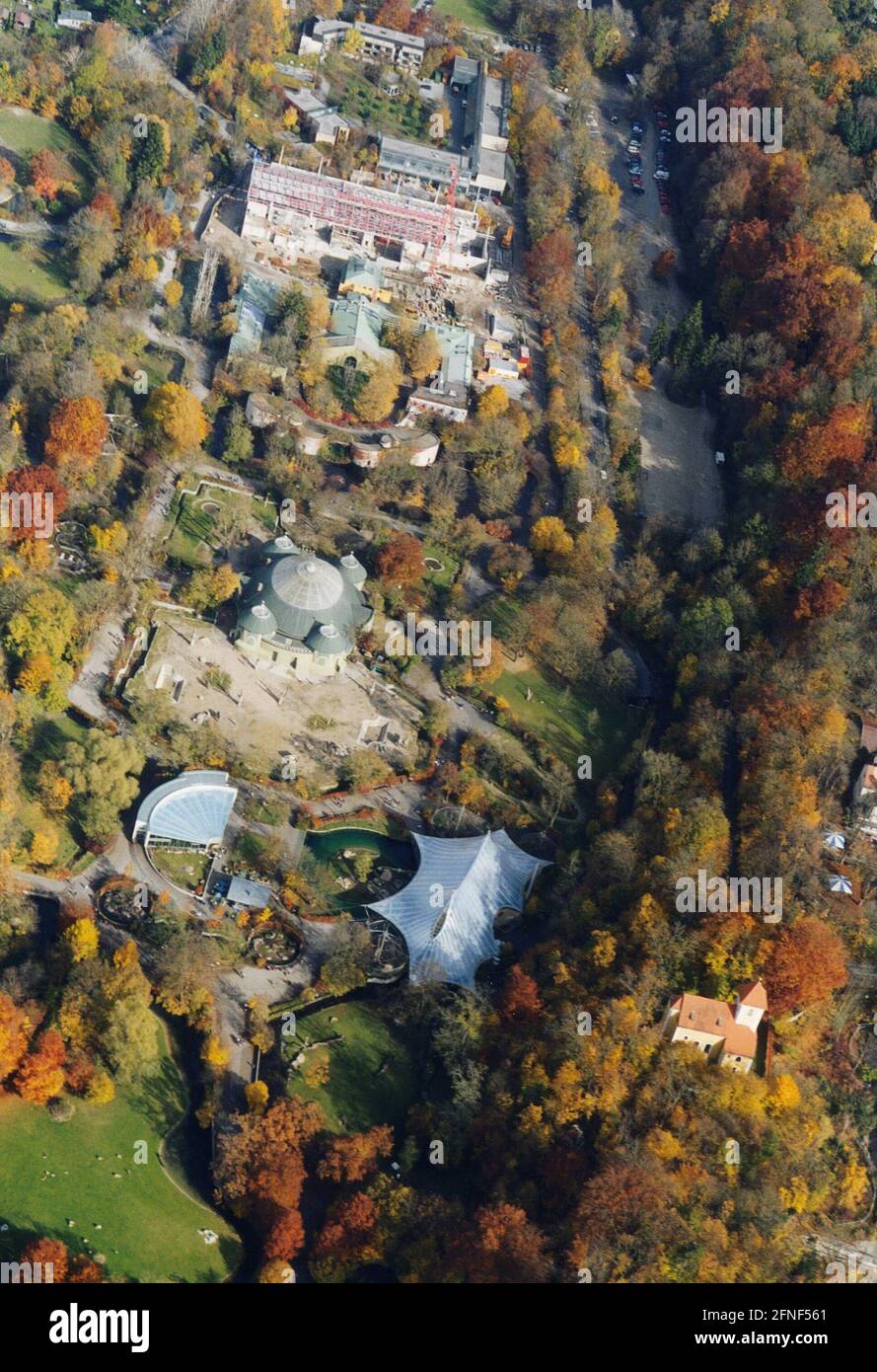 Vista aérea del zoológico Hellabrunn en Munich. [traducción automática] Foto de stock