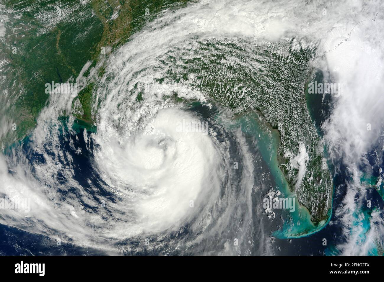 GOLFO DE MÉXICO, EE.UU. - 28 de agosto de 2012 - El 28 de agosto de 2012, la tormenta tropical Isaac alcanzó la fuerza de huracán y se predijo que se derrumbe en el Gul Foto de stock