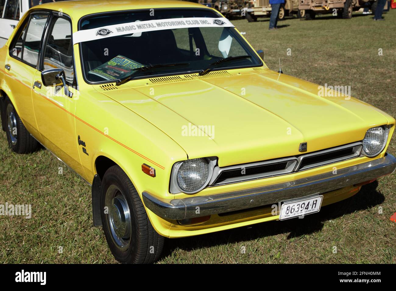 East Kurrajong, NSW, Australia - 16 de mayo de 2021. Un coche compacto Holden Gemini TX SL de 1970s producido en Australia. Foto de stock