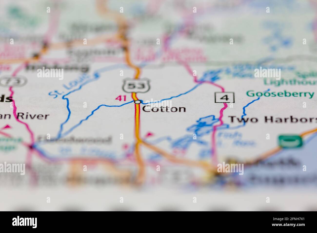 Cotton minnesota en un mapa fotografías e imágenes de alta resolución