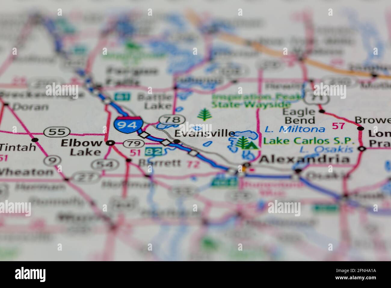 Mapa de evansville minnesota fotografías e imágenes de alta resolución