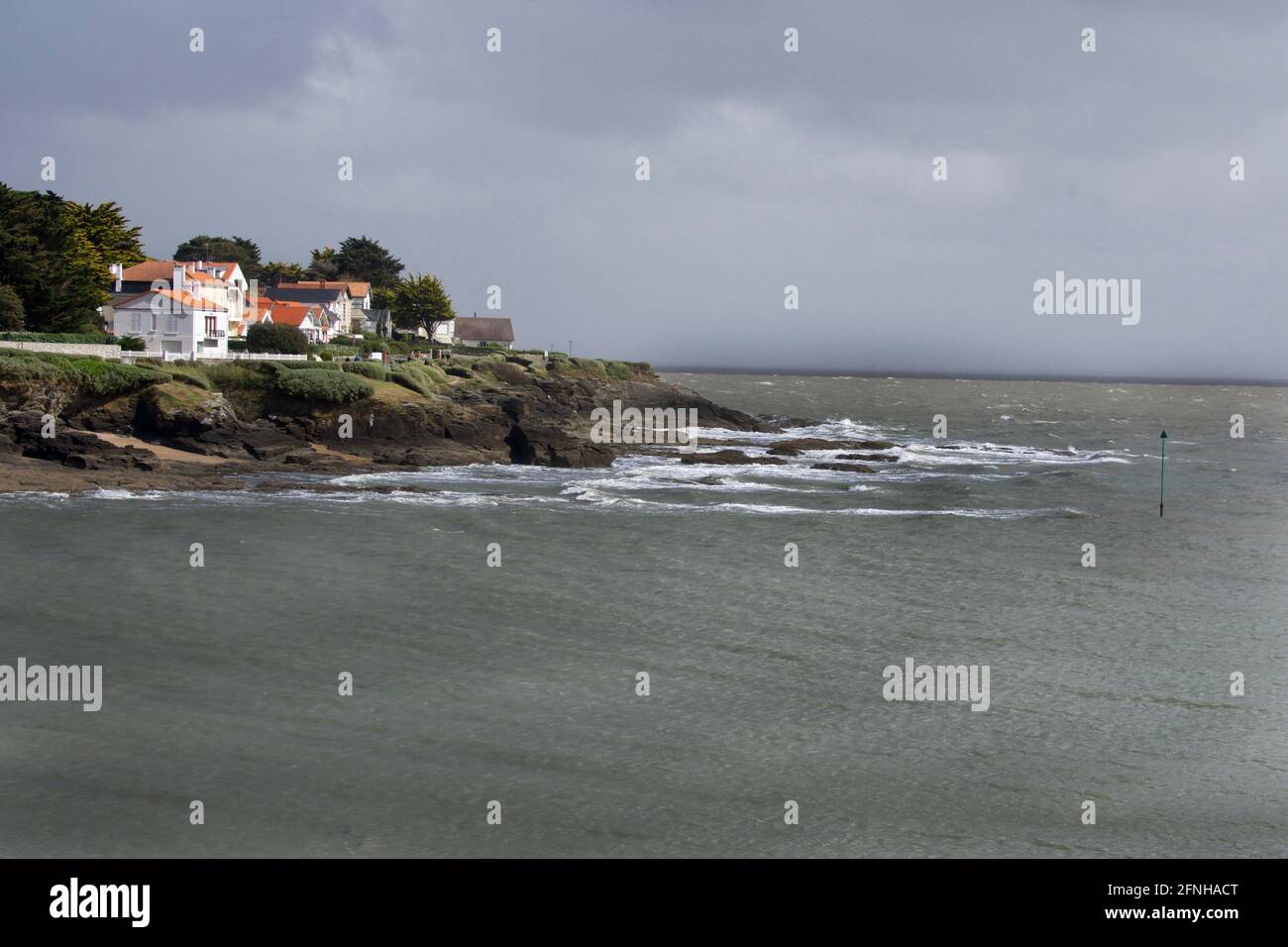 La pointe du Croisic, casas frente al mar Foto de stock