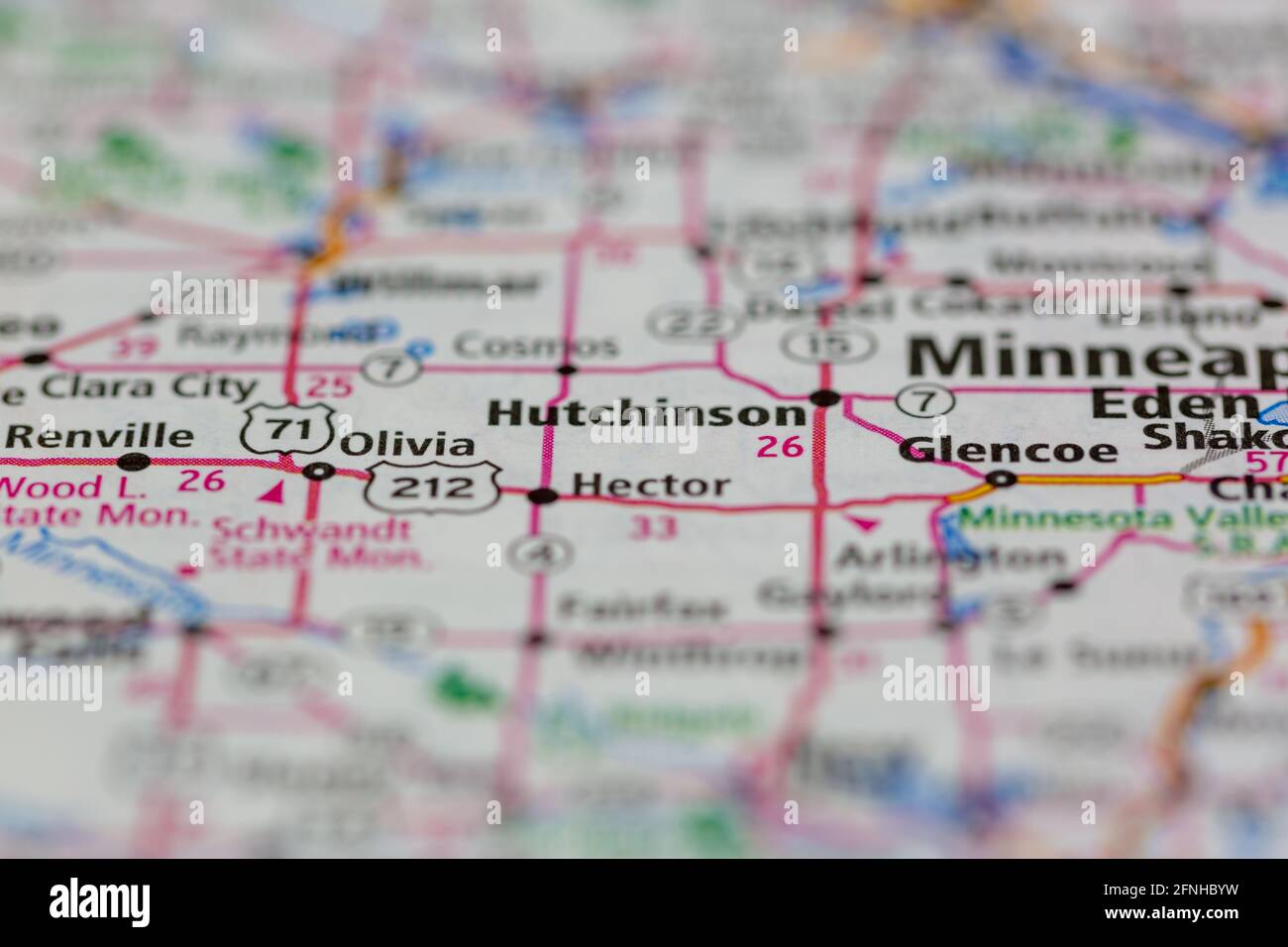 Mapa de minnesota hutchinson fotografías e imágenes de alta resolución