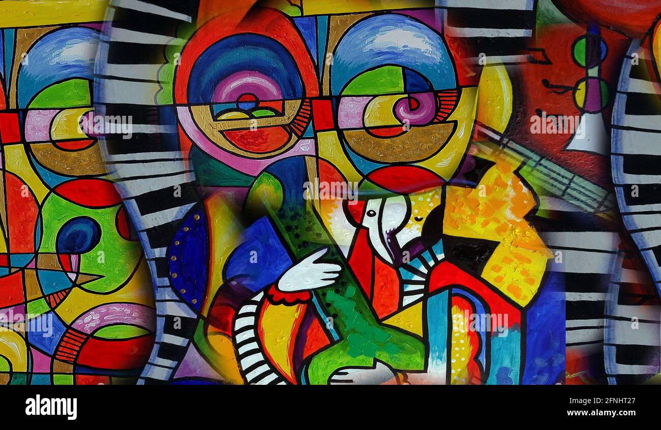 Cuadro moderno arte de la ciudad abstracta - TenVinilo