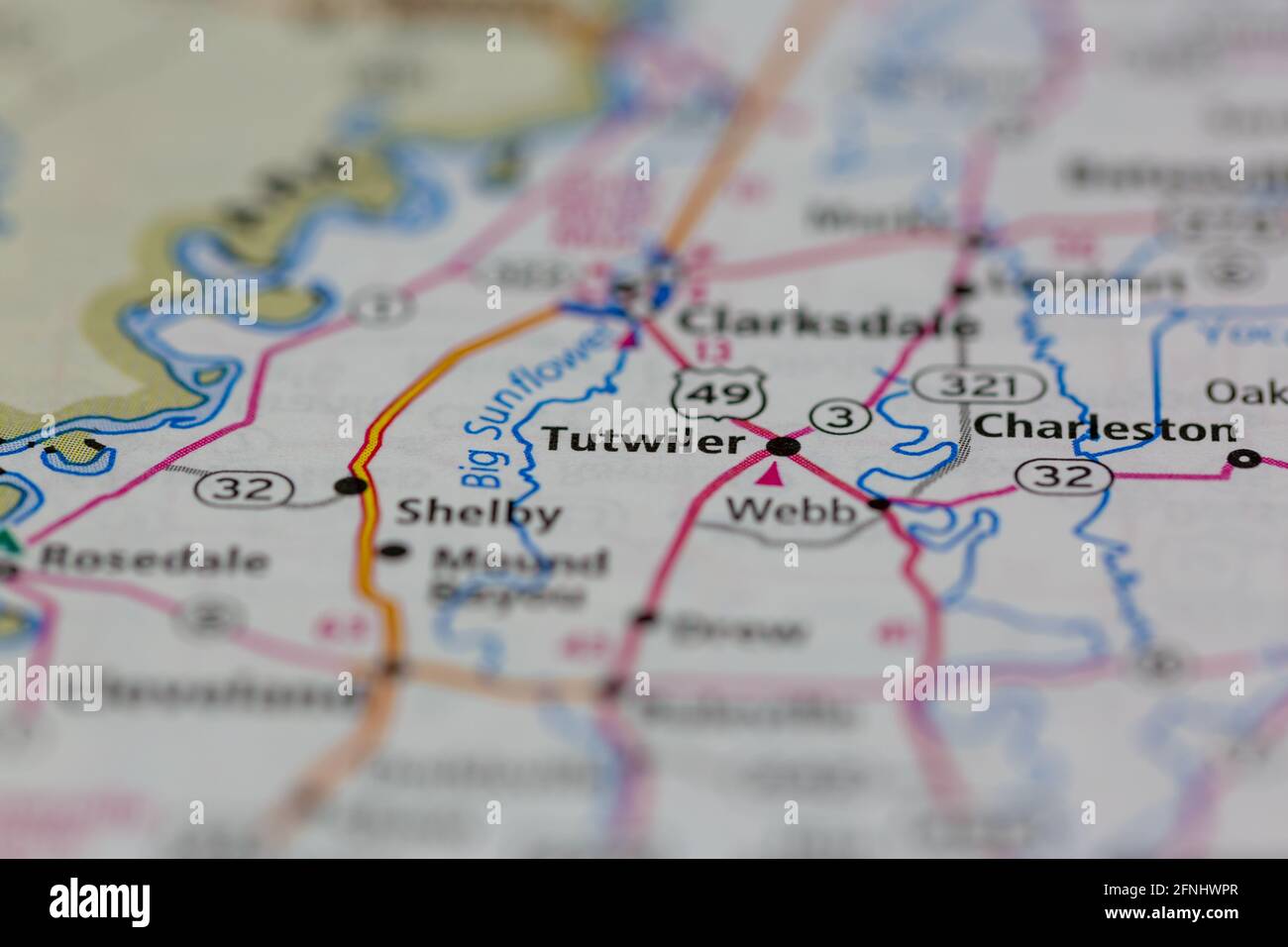 Mapa de tutwiler mississippi fotografías e imágenes de alta resolución