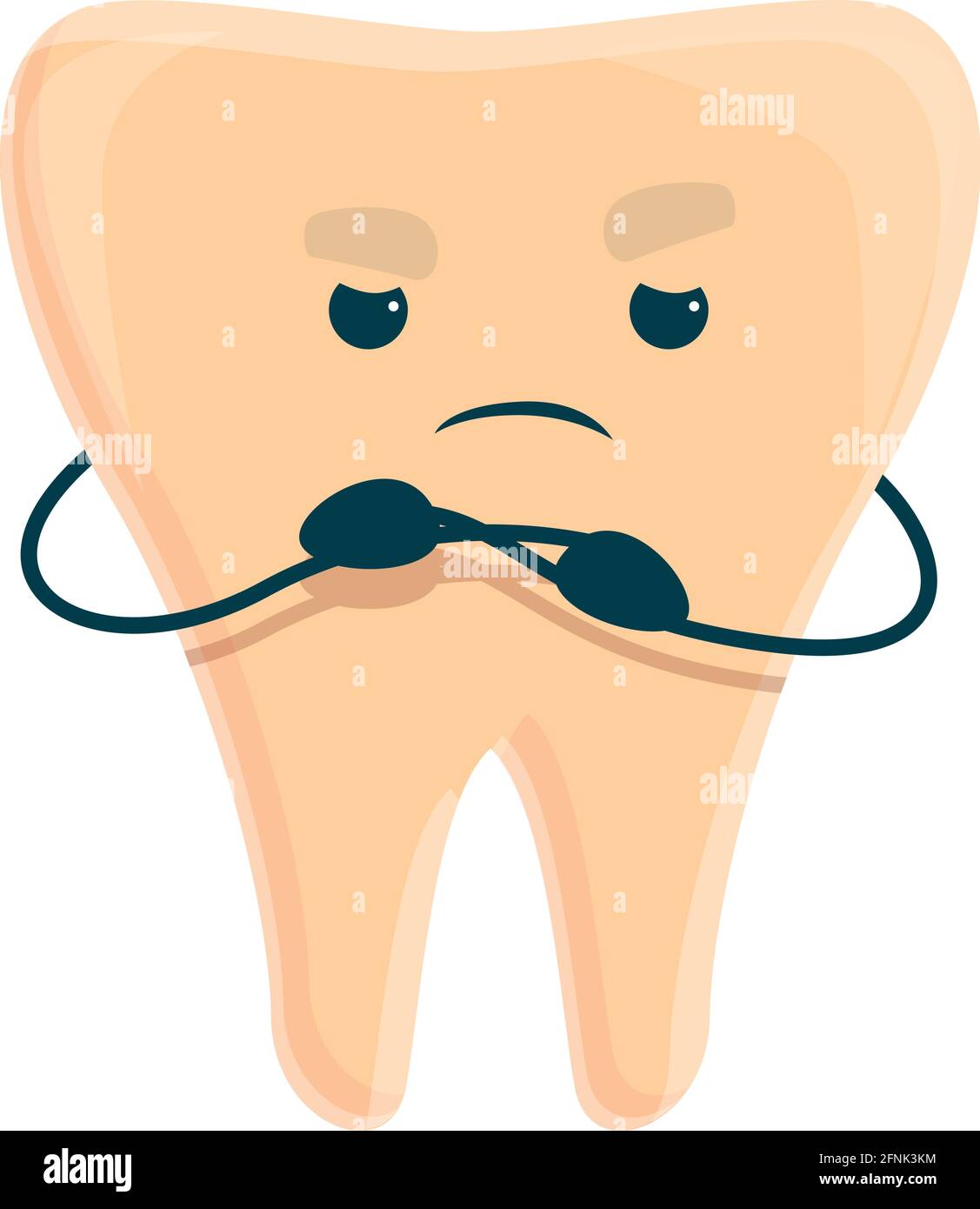 Icono de caries triste. Dibujo animado del icono de vector de caries dental Sad  para diseño web aislado sobre fondo blanco Imagen Vector de stock - Alamy