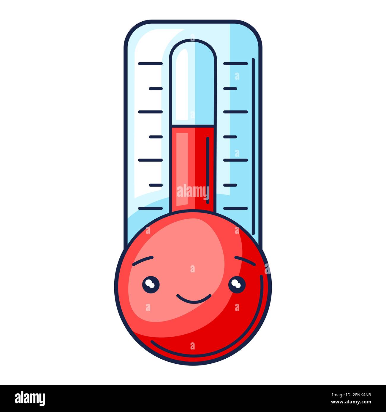 Ilustración del lindo termómetro kawaii. Divertida ilustración de temporada  para niños Imagen Vector de stock - Alamy