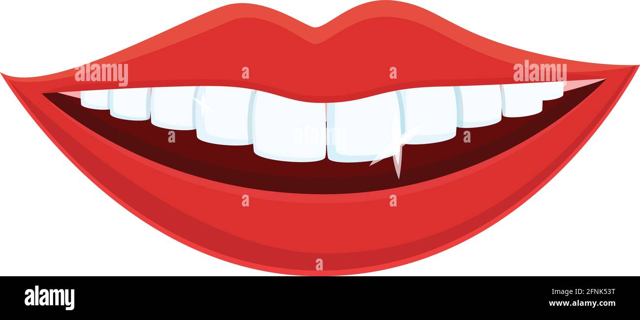 Icono de sonrisa de dientes blancos. Dibujo animado de dientes blancos  icono de vector sonriente para diseño web aislado sobre fondo blanco Imagen  Vector de stock - Alamy
