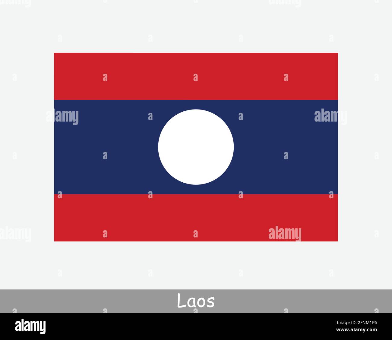 Bandera Nacional de Laos. Bandera de país de Laos. República Democrática Popular Lao Bandera detallada. Archivo de corte de ilustración vectorial EPS Ilustración del Vector