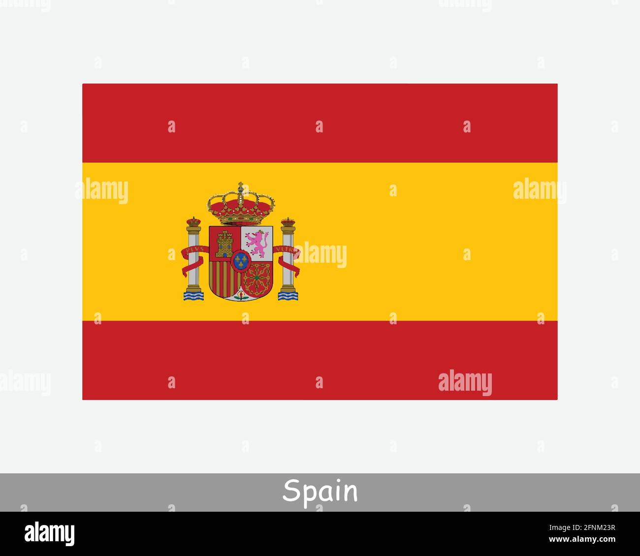 Bandera Nacional de España. Bandera de España. Banner detallado del Reino de España. Archivo de ilustración de vectores EPS Ilustración del Vector