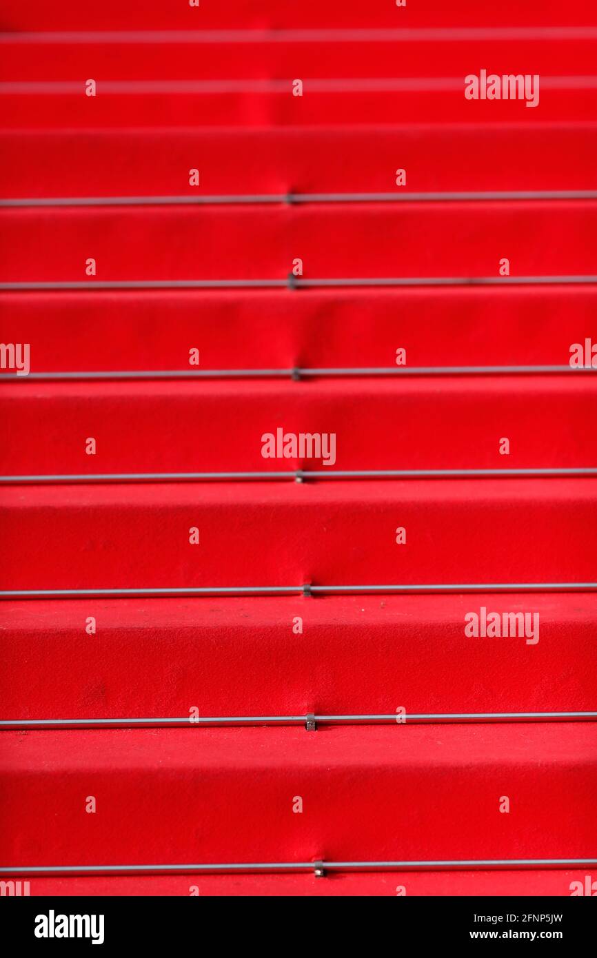 Alfombra roja en las escaleras del Festival de Cine de Cannes. Cannes. Francia. Foto de stock