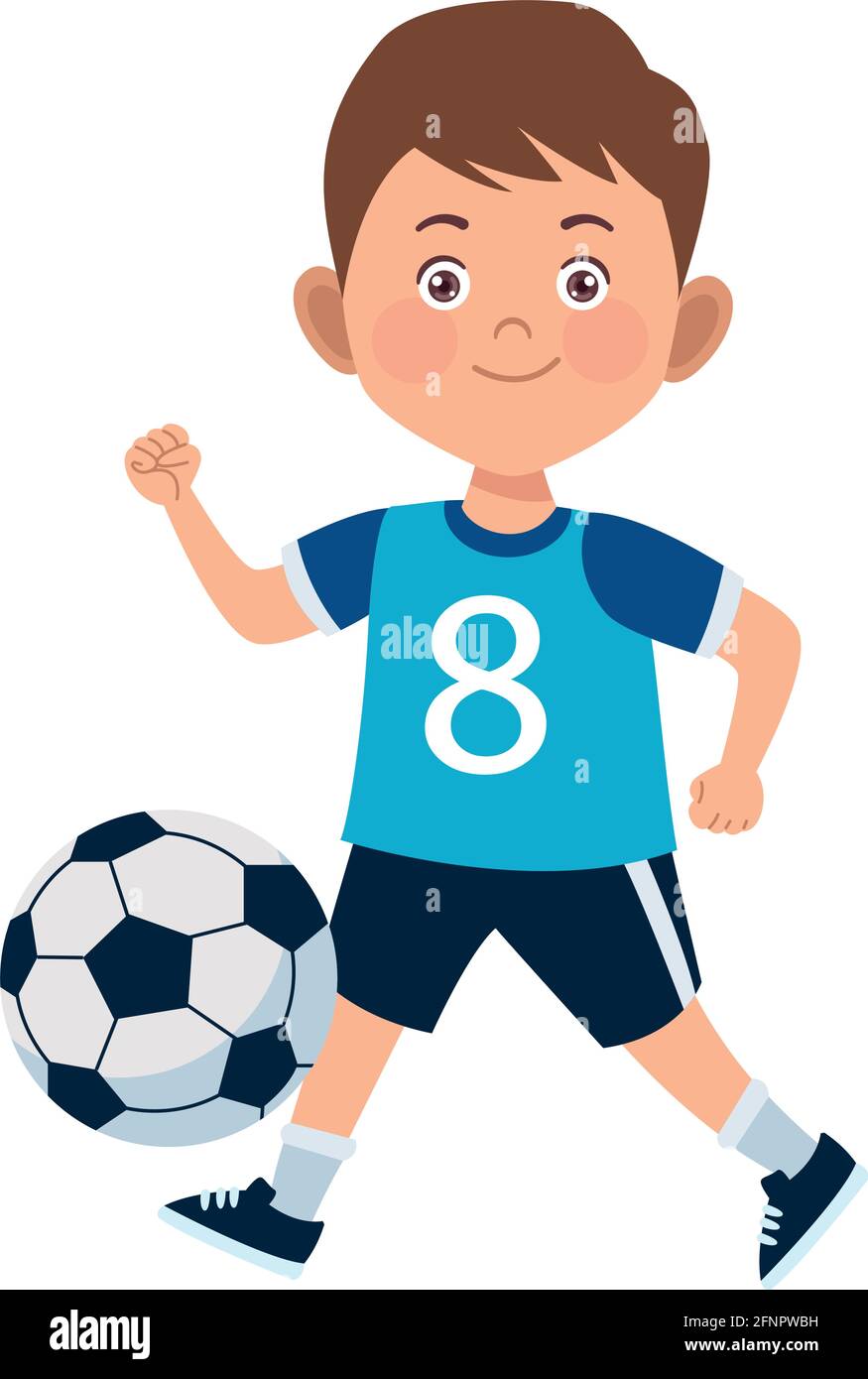 niño de escuela niño jugando vector de juego de deporte de fútbol