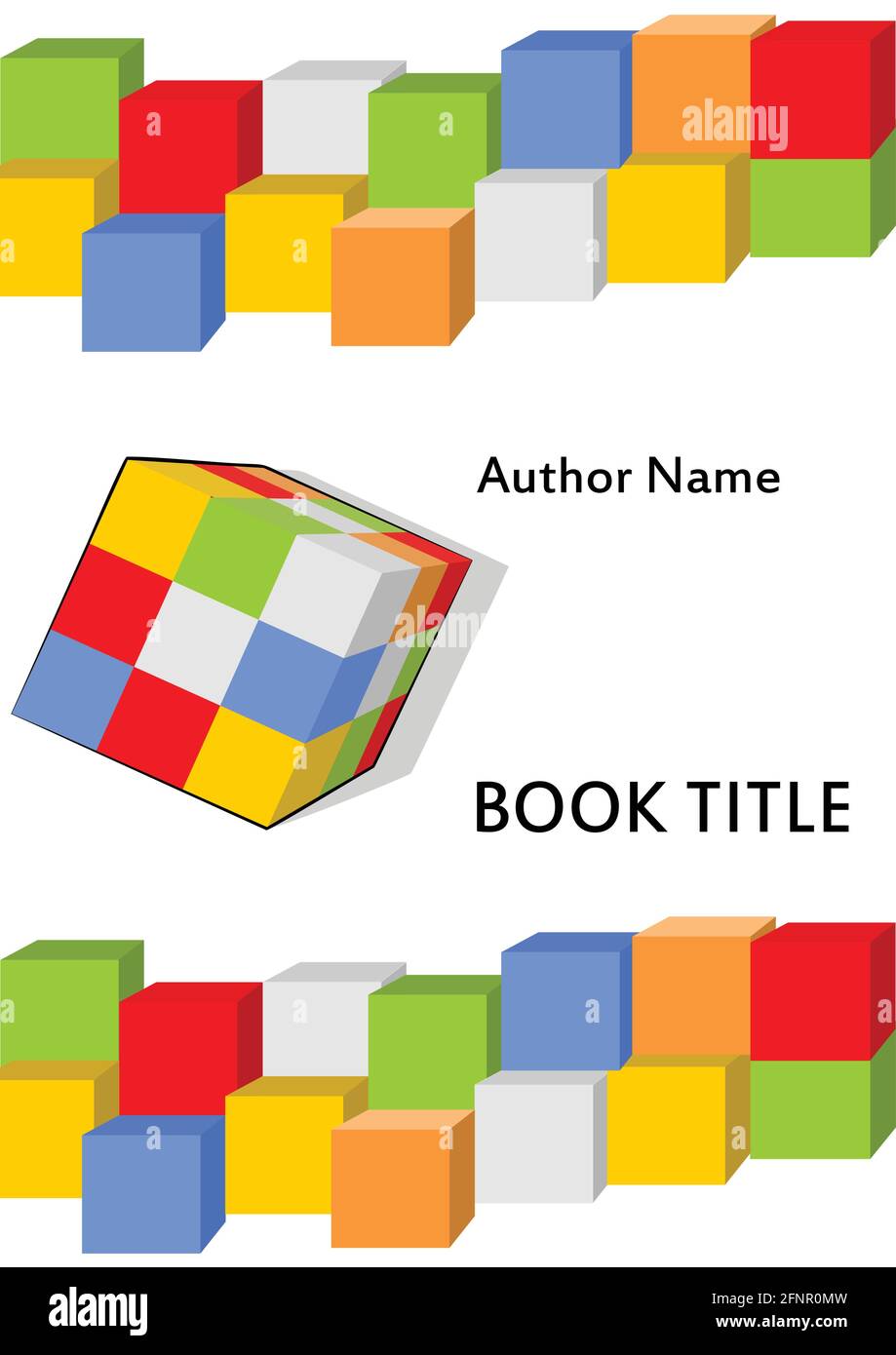 Diseño de plantilla abstracta para libro, folleto, folleto, informe con  cubos multicolores y cubo Rubik Imagen Vector de stock - Alamy