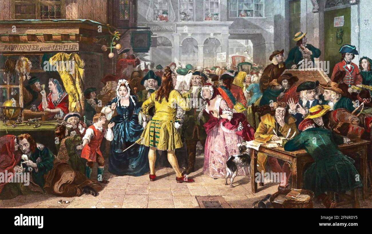 LA BURBUJA DEL MAR DEL SUR Una pintura de Edward en 1846 Sala (1816-1879) Foto de stock